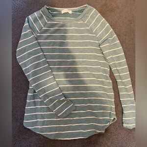 White and Teal Long Sleeve